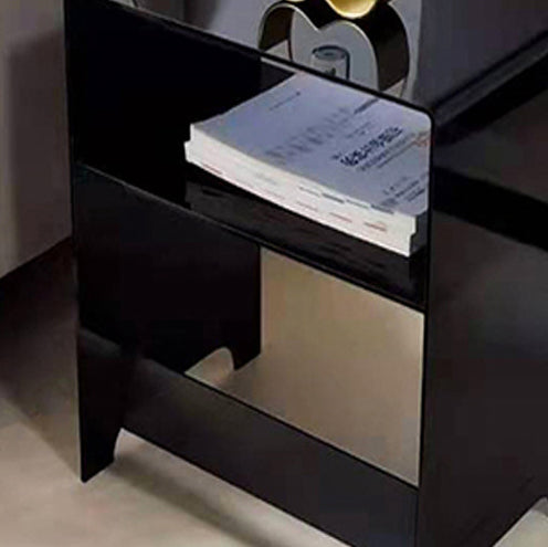 Modern Luxury Rectangle Curved Acrylic End Table 2-Tiers For Living Room