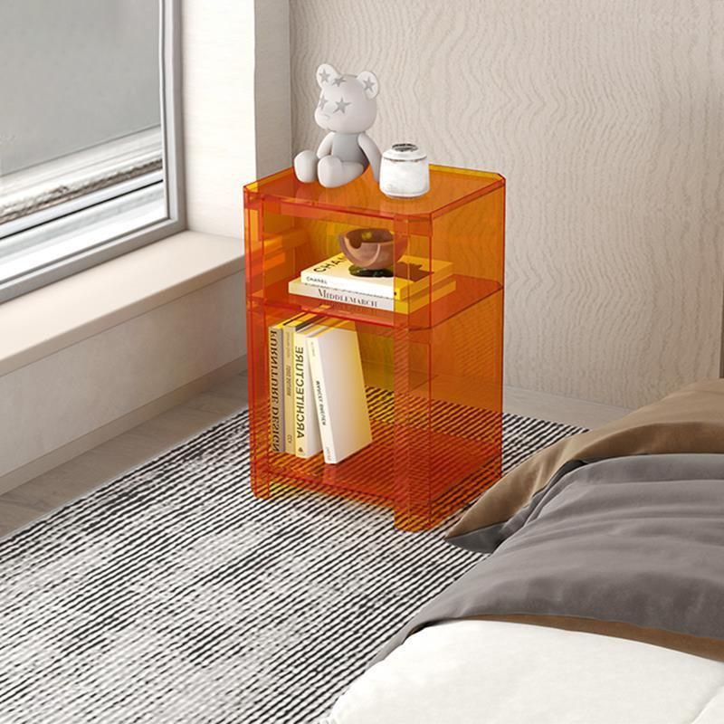 Contemporary Creative Square Rectangle Layered Acrylic Nightstand 2/3/4/5 Tiers For Bedroom