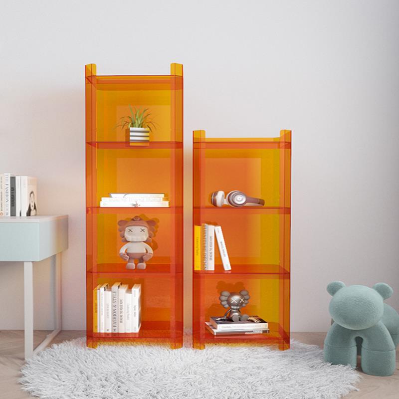 Contemporary Creative Square Rectangle Layered Acrylic Nightstand 2/3/4/5 Tiers For Bedroom