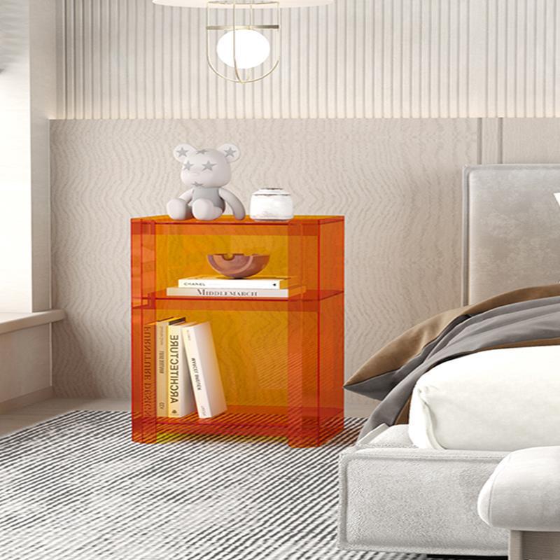 Contemporary Creative Square Rectangle Layered Acrylic Nightstand 2/3/4/5 Tiers For Bedroom