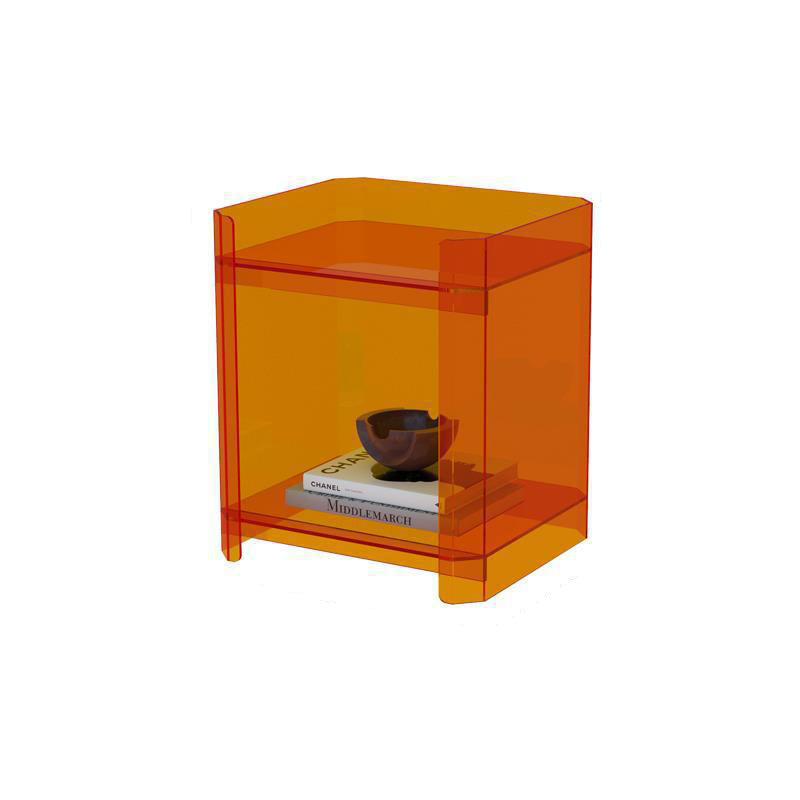 Contemporary Creative Square Rectangle Layered Acrylic Nightstand 2/3/4/5 Tiers For Bedroom