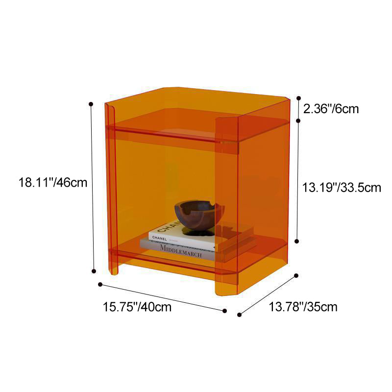 Contemporary Creative Square Rectangle Layered Acrylic Nightstand 2/3/4/5 Tiers For Bedroom