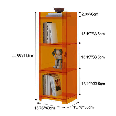 Contemporary Creative Square Rectangle Layered Acrylic Nightstand 2/3/4/5 Tiers For Bedroom