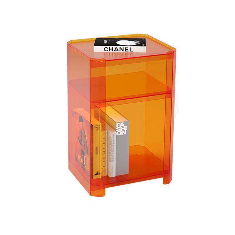 Contemporary Creative Square Rectangle Layered Acrylic Nightstand 2/3/4/5 Tiers For Bedroom