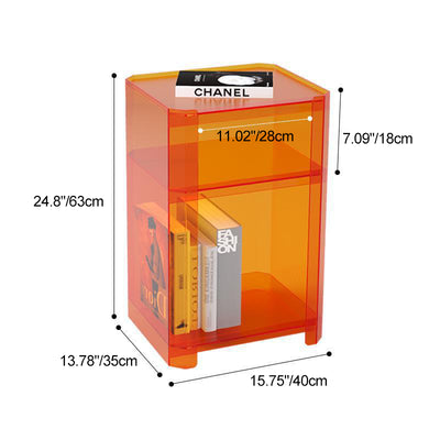 Contemporary Creative Square Rectangle Layered Acrylic Nightstand 2/3/4/5 Tiers For Bedroom