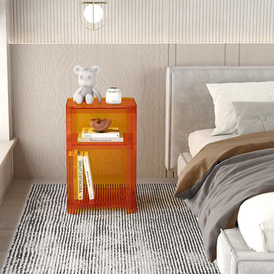 Contemporary Creative Square Rectangle Layered Acrylic Nightstand 2/3/4/5 Tiers For Bedroom