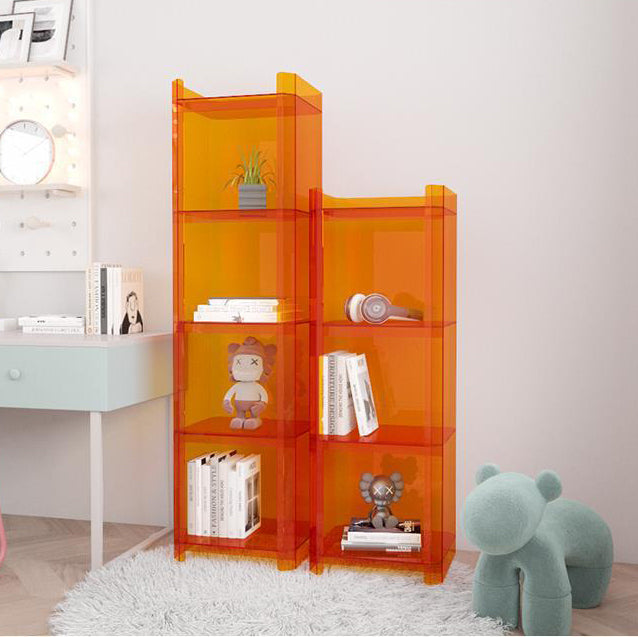 Contemporary Creative Square Rectangle Layered Acrylic Nightstand 2/3/4/5 Tiers For Bedroom