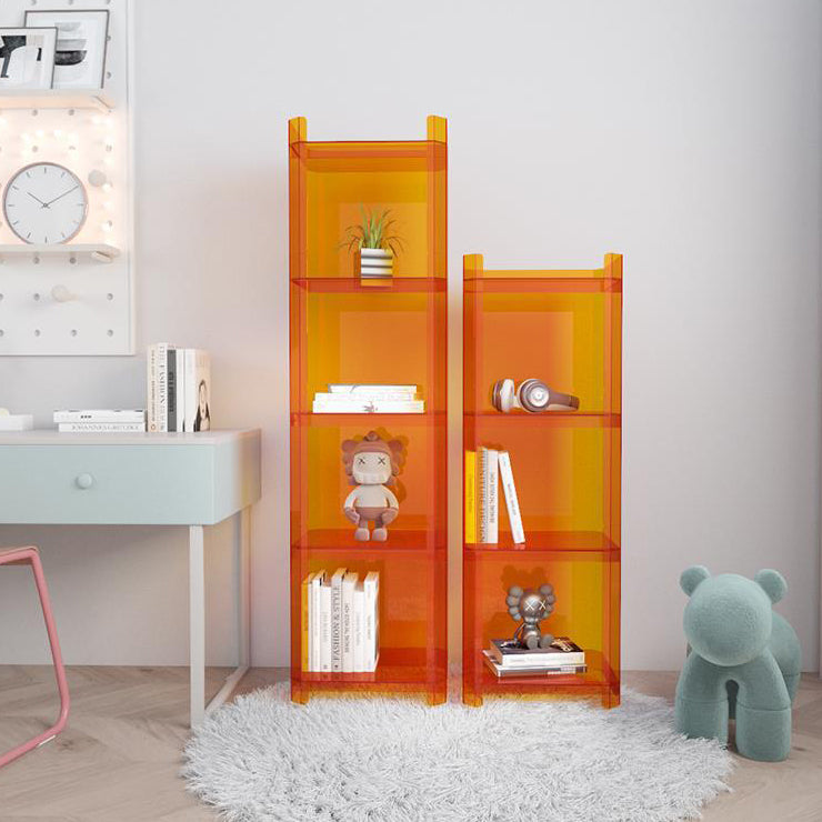 Contemporary Creative Square Rectangle Layered Acrylic Nightstand 2/3/4/5 Tiers For Bedroom