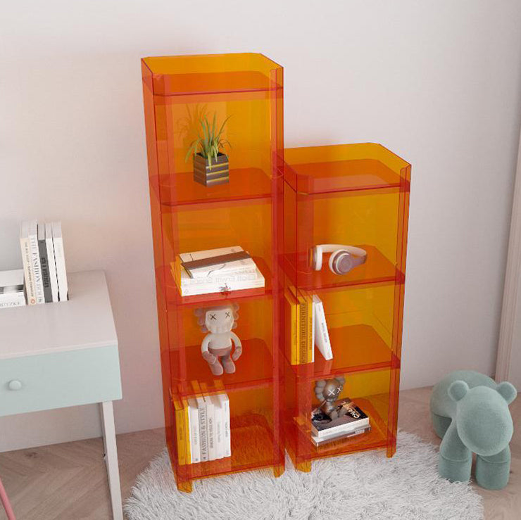 Contemporary Creative Square Rectangle Layered Acrylic Nightstand 2/3/4/5 Tiers For Bedroom