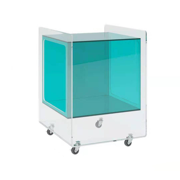 Table basse rectangulaire minimaliste moderne en verre acrylique amovible à 1 niveau pour salon 
