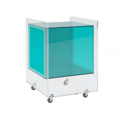 Moderner minimalistischer rechteckiger quadratischer abnehmbarer Glas-Acryl-Beistelltisch 1-stufig für Wohnzimmer 