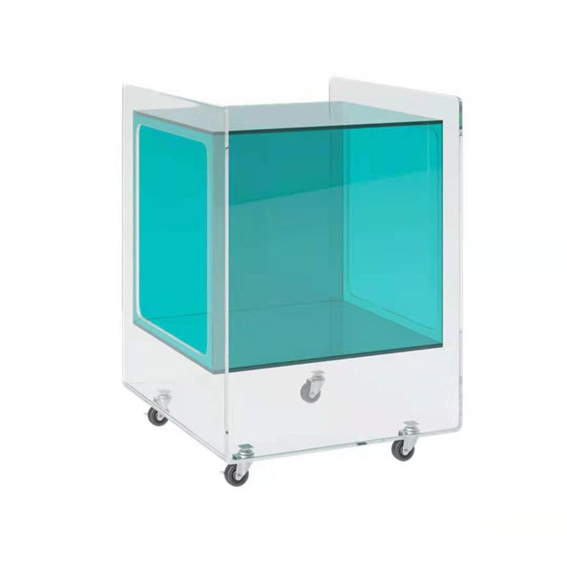 Moderner minimalistischer rechteckiger quadratischer abnehmbarer Glas-Acryl-Beistelltisch 1-stufig für Wohnzimmer 