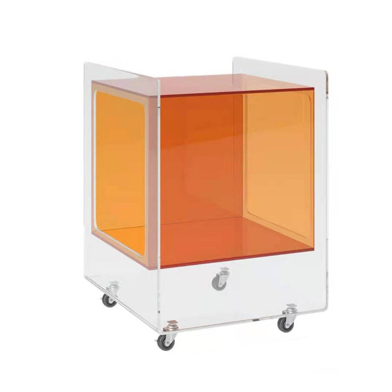 Moderner minimalistischer rechteckiger quadratischer abnehmbarer Glas-Acryl-Beistelltisch 1-stufig für Wohnzimmer 