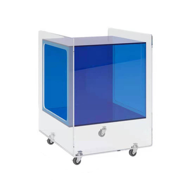 Table basse rectangulaire minimaliste moderne en verre acrylique amovible à 1 niveau pour salon 