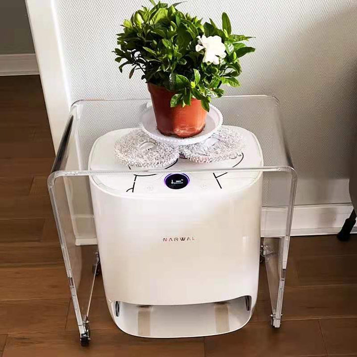 Mesa Auxiliar Acrílica Extraíble Rectangular de Simplicidad Moderna de 1 Nivel para Sala de Estar 