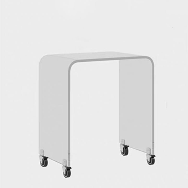 Mesa Auxiliar Acrílica Extraíble Rectangular de Simplicidad Moderna de 1 Nivel para Sala de Estar 