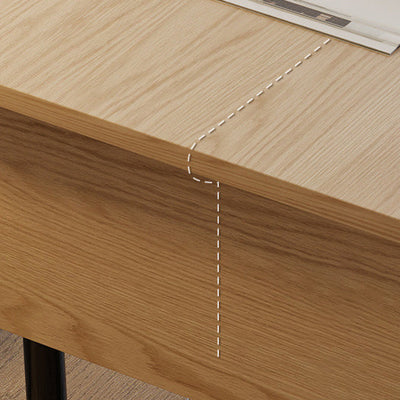 Zeitgenössischer nordischer quadratischer Holztisch aus Legierung mit anhebbarem Endtisch, 1 Ablage für das Wohnzimmer 