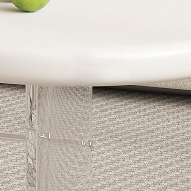 Moderner minimalistischer elliptischer Wolkentisch aus Acryl und PU-Leder mit 2 Ebenen für das Wohnzimmer 