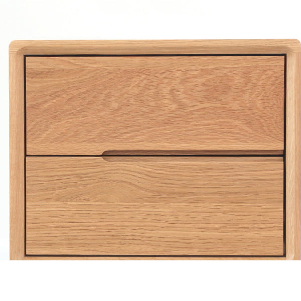 Table de nuit rectangulaire en bois massif minimaliste moderne à 2 tiroirs pour chevet 