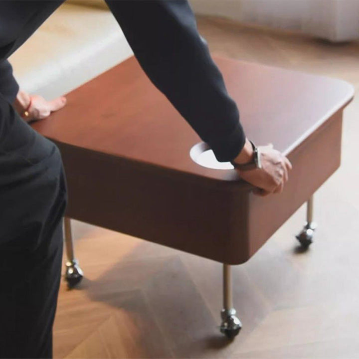 Table basse carrée contemporaine en bois de caoutchouc et acier inoxydable avec rangement à 2 niveaux, relevable pour salon 