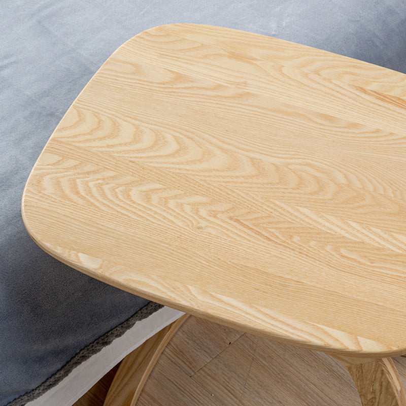 Contemporary Simplicity Rectangular C-Shape Walnut Ash Wood End Table Movable For Living Room