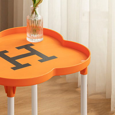 Contemporary Creative Round Plastic Coffee Table 2-Tier For Living Room