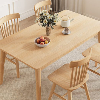 Table à manger rectangulaire minimaliste moderne en bois massif pour salle à manger 