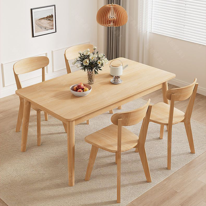 Table à manger rectangulaire minimaliste moderne en bois massif pour salle à manger 