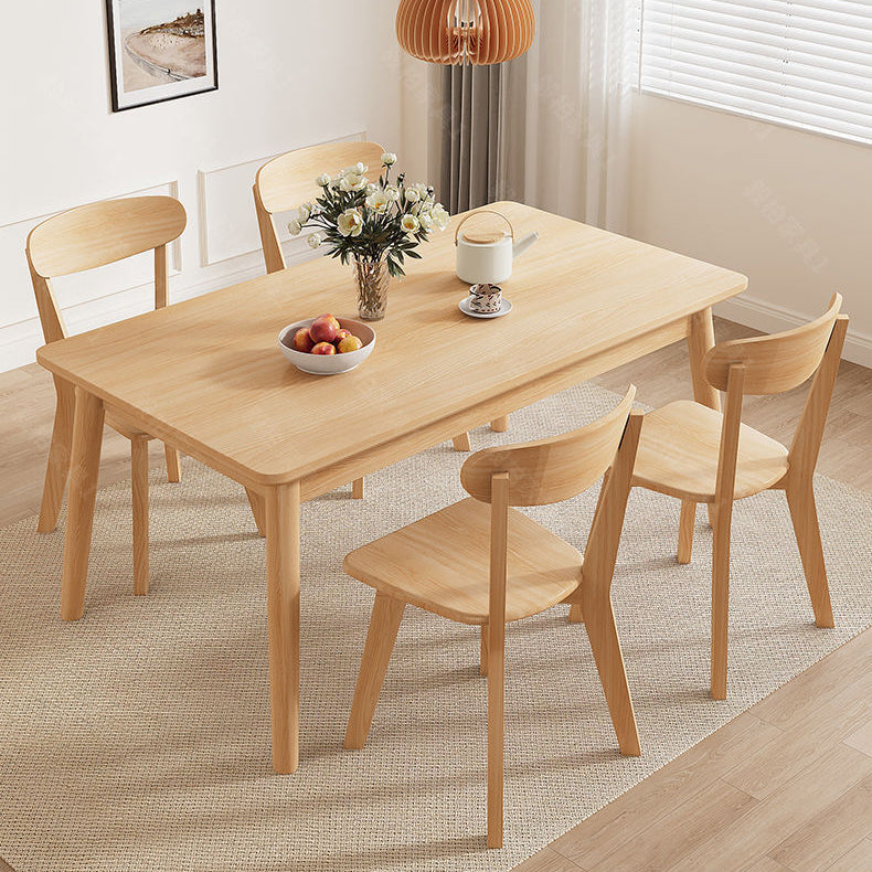 Table à manger rectangulaire minimaliste moderne en bois massif pour salle à manger 