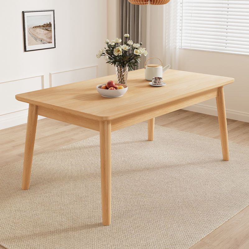 Modern Minimalist Rectangular Rubberwood Dining Table For Dining Room