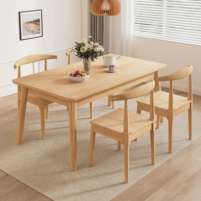 Table à manger rectangulaire minimaliste moderne en bois massif pour salle à manger 