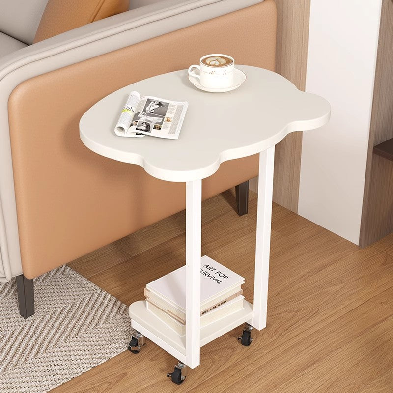 Moderner kreativer abnehmbarer C-förmiger Beistelltisch aus MDF mit Eisenrahmen, 2 Ebenen, für das Wohnzimmer 