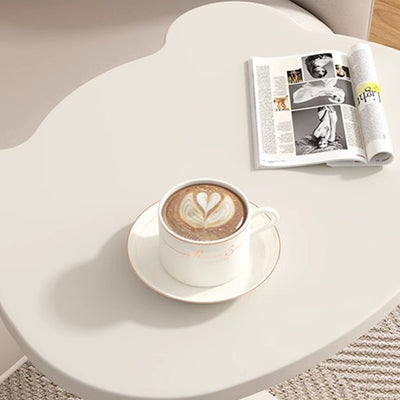Table d'appoint moderne et créative en forme de C avec cadre en fer à 2 niveaux pour salon 