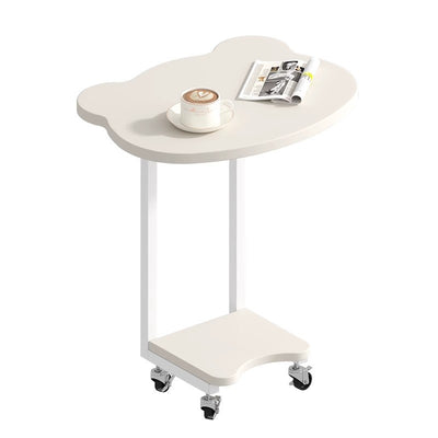 Table d'appoint moderne et créative en forme de C avec cadre en fer à 2 niveaux pour salon 