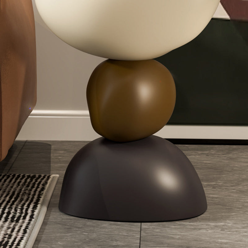 Contemporary Creative Stone Stacking Round Oval Fiberglass Side Table For Living Room