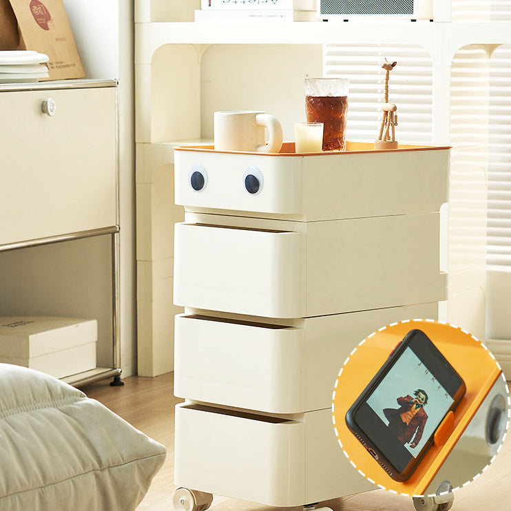 Contemporary Scandinavian Removable Square Rectangular ABS Side Table 2/3 Drawer For Living Room
