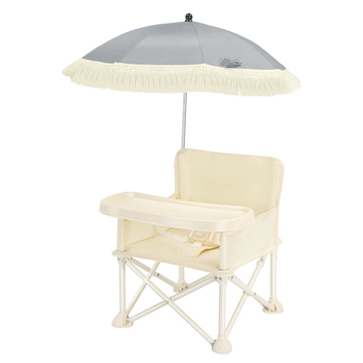 Modern Minimalist Oxford Fabric Square Kids Dining Chair Foldable High Chair With Backrest Armrests Tray For Garden &amp; Restaurant