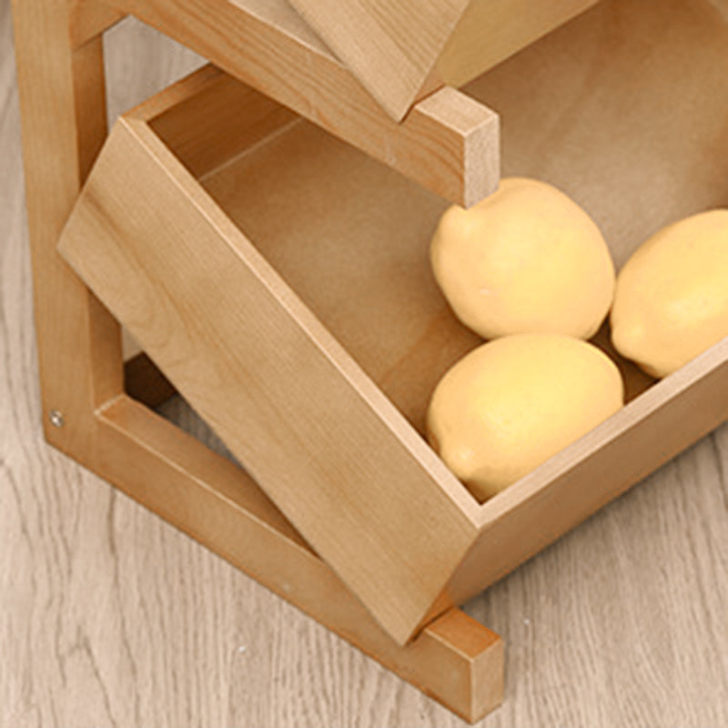 Modern Minimalist Solid Wood Rectangular Storage Shelf With 3-Tier Organizer For Living Room &amp; Kitchen