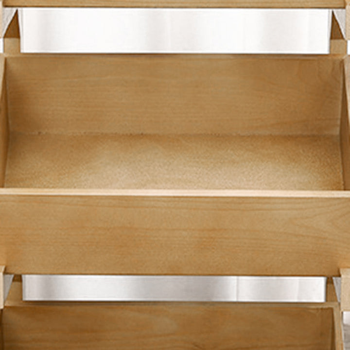 Modern Minimalist Solid Wood Rectangular Storage Shelf With 3-Tier Organizer For Living Room &amp; Kitchen
