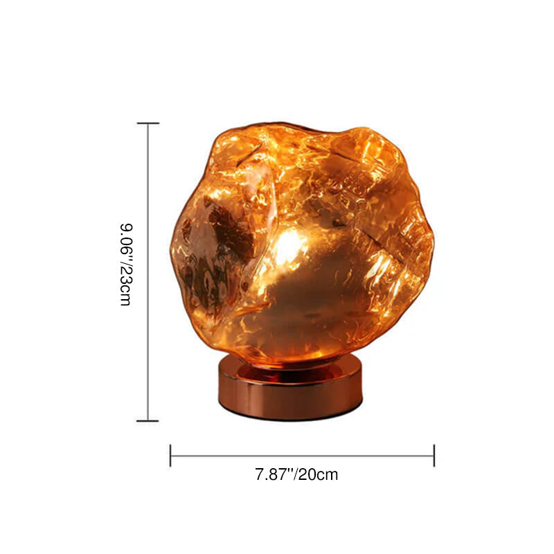 Lampe de table 1 lumière en verre et pierre de lave vintage créative 