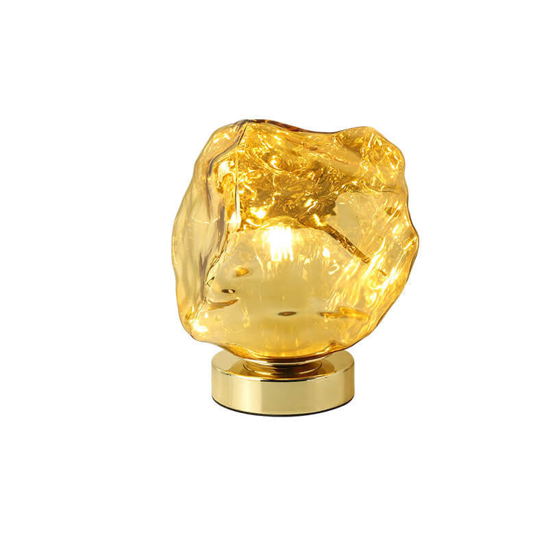 Lampe de table 1 lumière en verre et pierre de lave vintage créative 