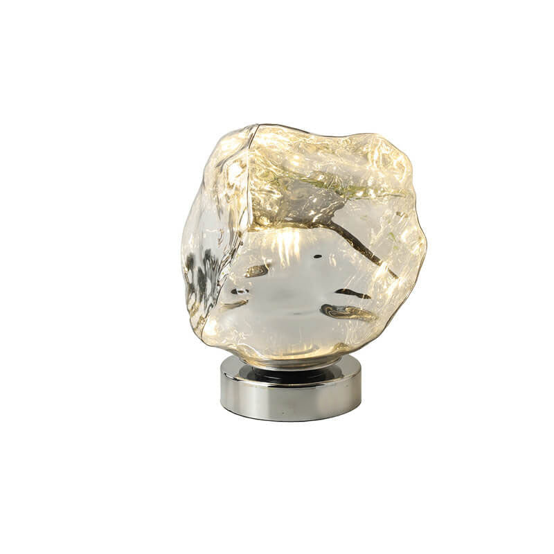 Lampe de table 1 lumière en verre et pierre de lave vintage créative 