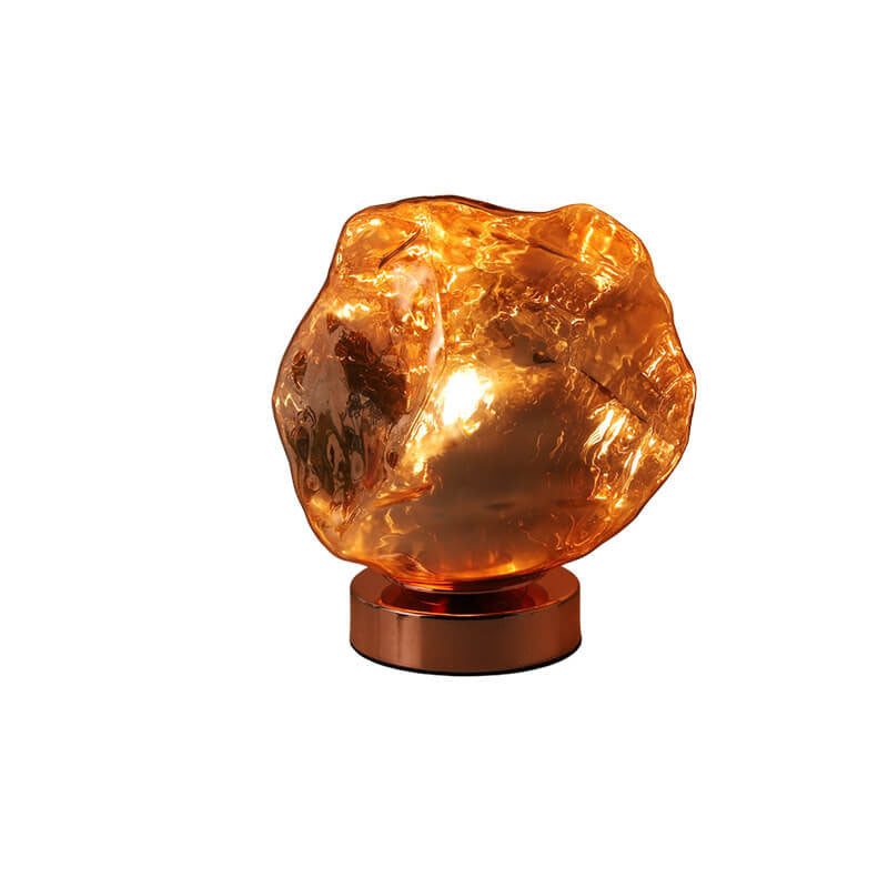Lampe de table 1 lumière en verre et pierre de lave vintage créative 