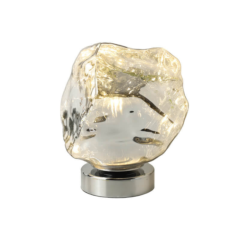 Lampe de table 1 lumière en verre et pierre de lave vintage créative 
