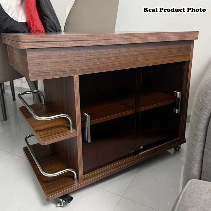 Modern Minimalist Rectangular Plywood Stainless Steel Tempered Glass Side Table 3-Tier For Living Room