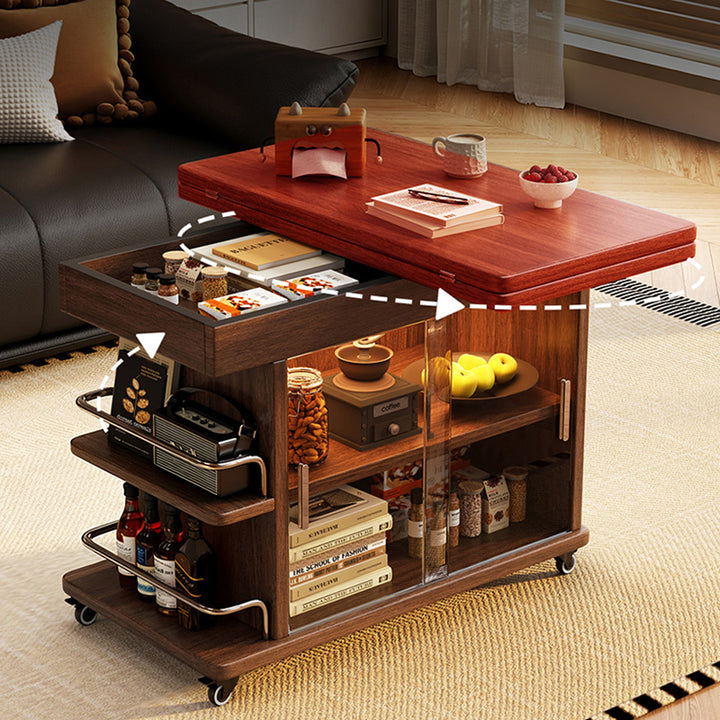 Modern Minimalist Rectangular Plywood Stainless Steel Tempered Glass Side Table 3-Tier For Living Room