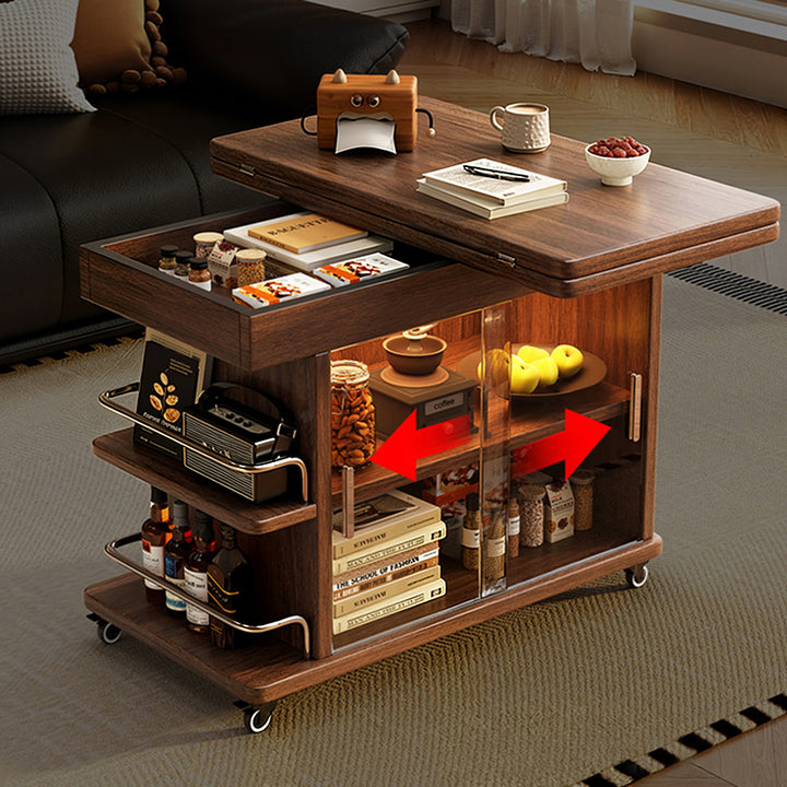 Modern Minimalist Rectangular Plywood Stainless Steel Tempered Glass Side Table 3-Tier For Living Room