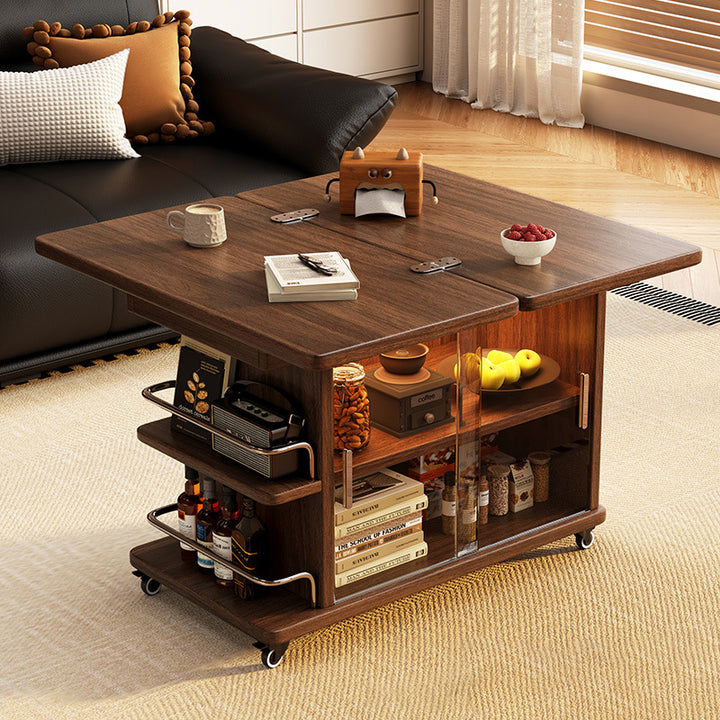 Modern Minimalist Rectangular Plywood Stainless Steel Tempered Glass Side Table 3-Tier For Living Room