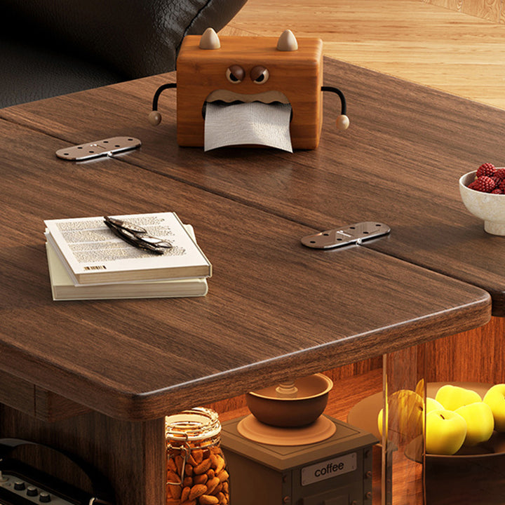 Modern Minimalist Rectangular Plywood Stainless Steel Tempered Glass Side Table 3-Tier For Living Room