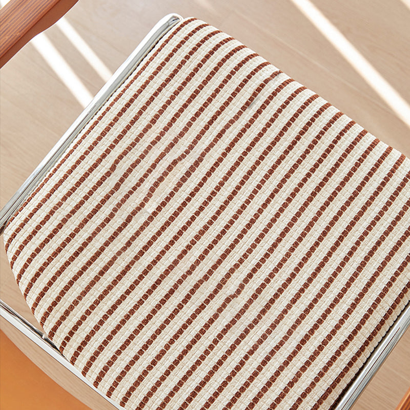 Silla de comedor contemporánea retro rectangular de contrachapado, hierro y tela con respaldo y reposabrazos para comedor 